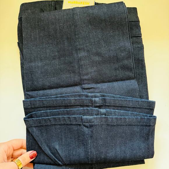 NEW ANTHROPOLOGIE MiH Marrakesh Mid Rise Dark Blue Wash Kick Flare Jeans 27 - Picture 8 of 9